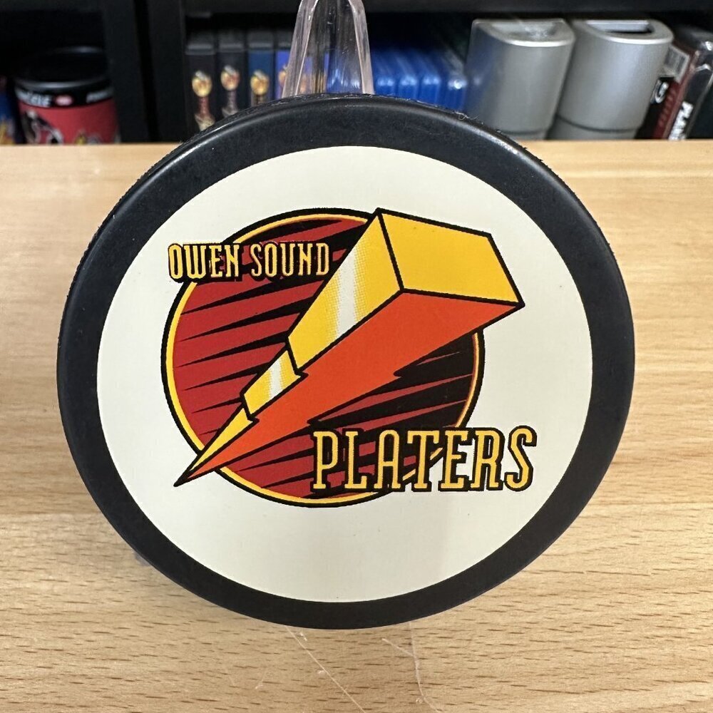 Vintage Owen Sound Platers OHL Puck - InGlasCo - Made in Canada - Rare Juniors